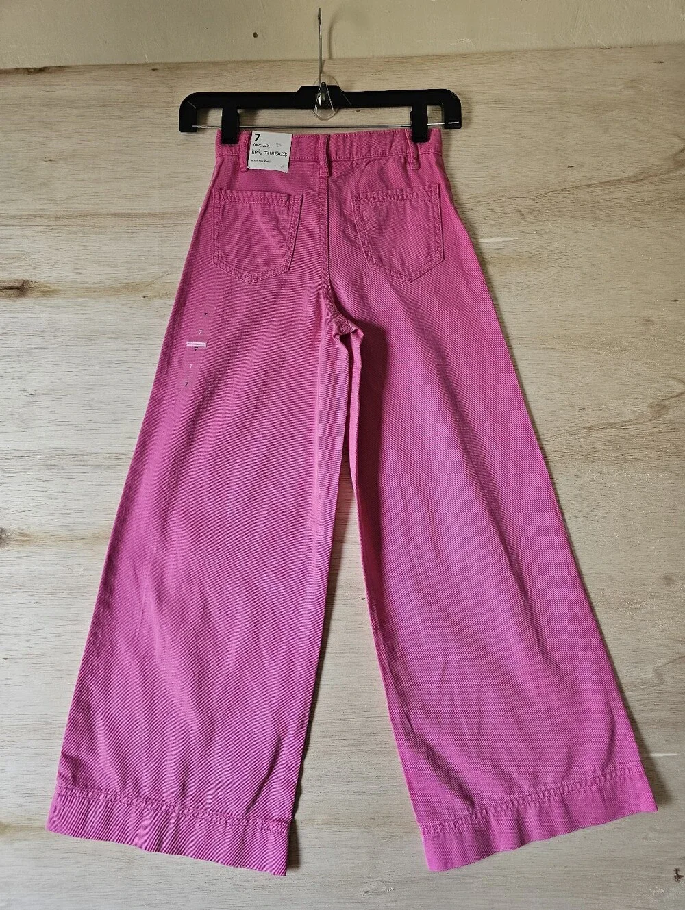 Epic Threads Girls Wide Leg Pants Size 7 Pink Bright Peony Adjustable Waist NWT